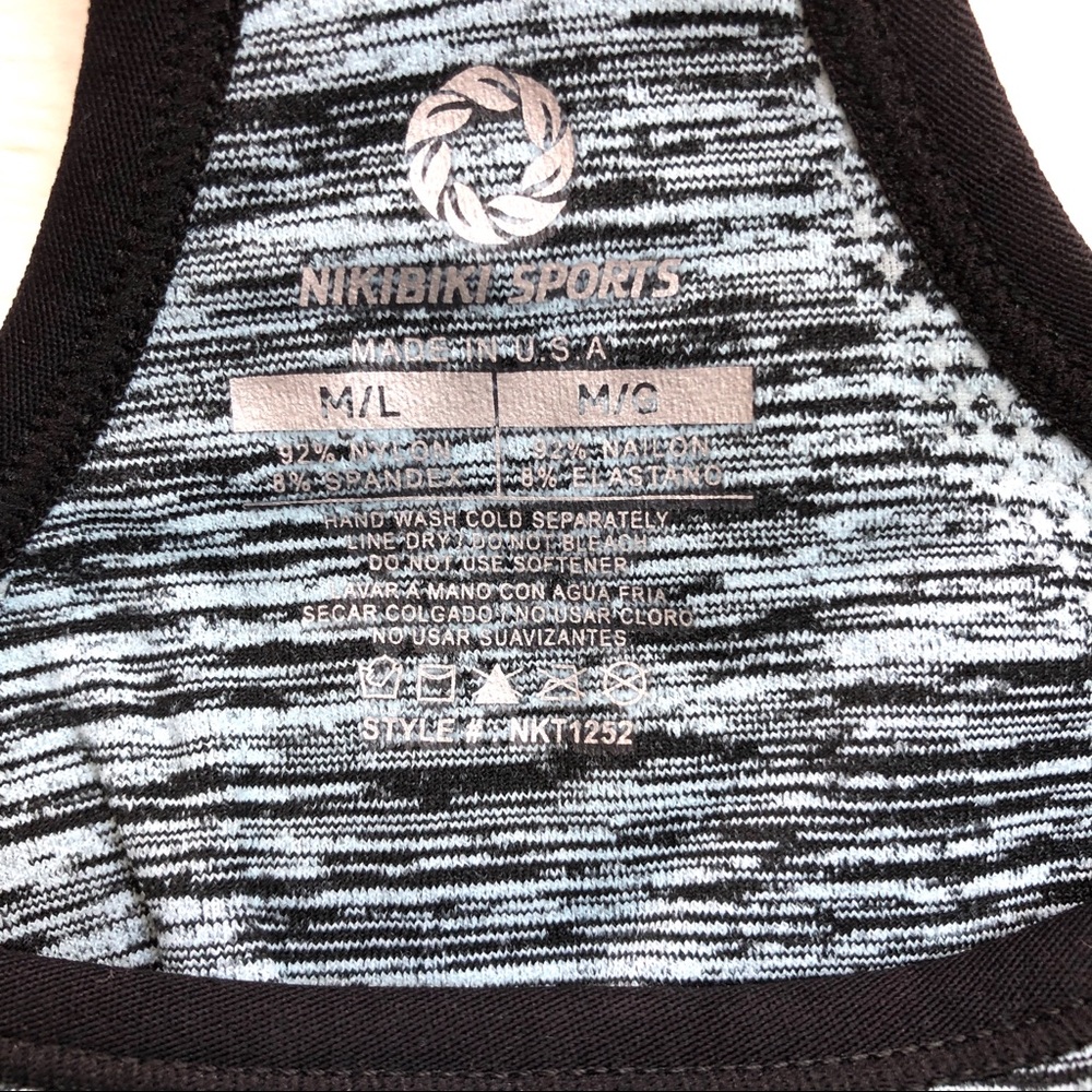 Nikibiki Racer Back Sports Bra Aqua Marin Size M/L - Picture 10 of 10